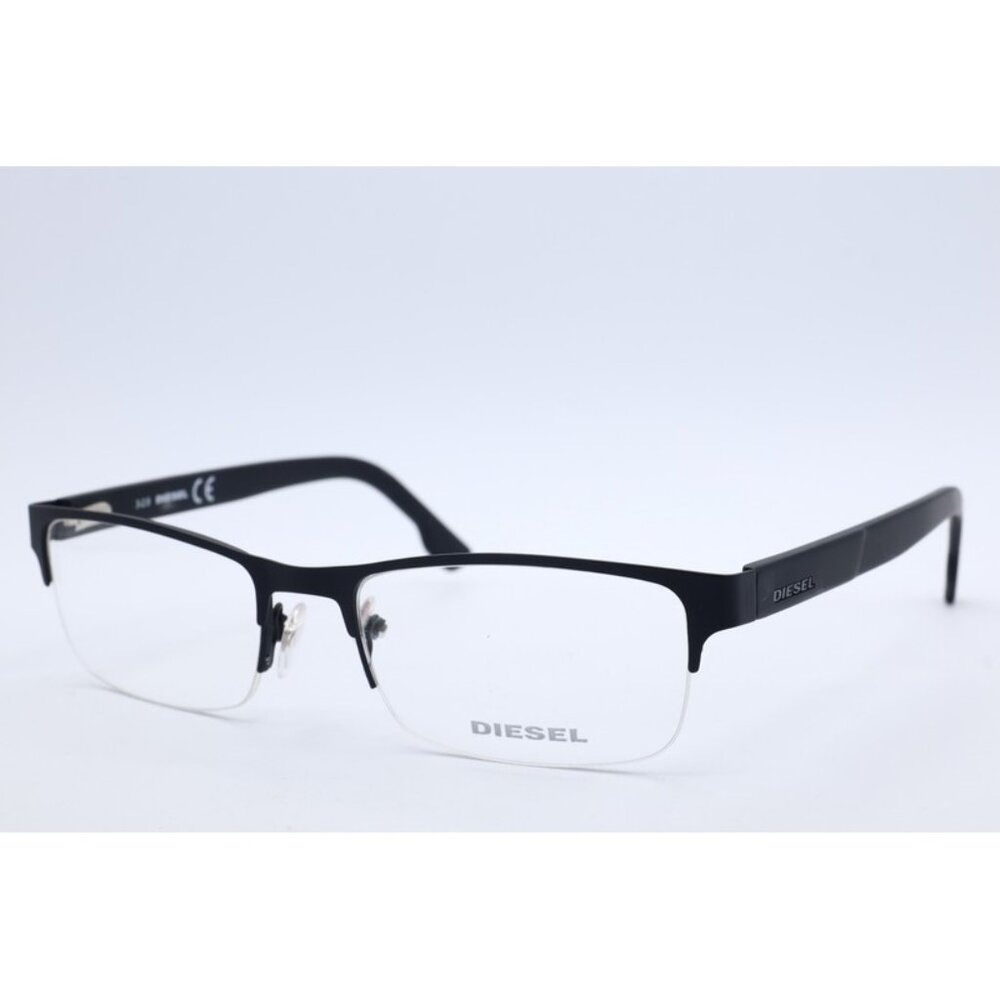 Diesel DL 5202 Cool. 002 Rectangle Matte Black Eyeglasses Clear Lenses 52mm